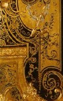 Marquetry Boulle, brass and scale of tortoise