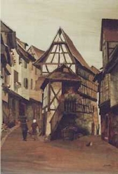 Eguisheim's landscape, Jean-Charles Spindler's marquetry